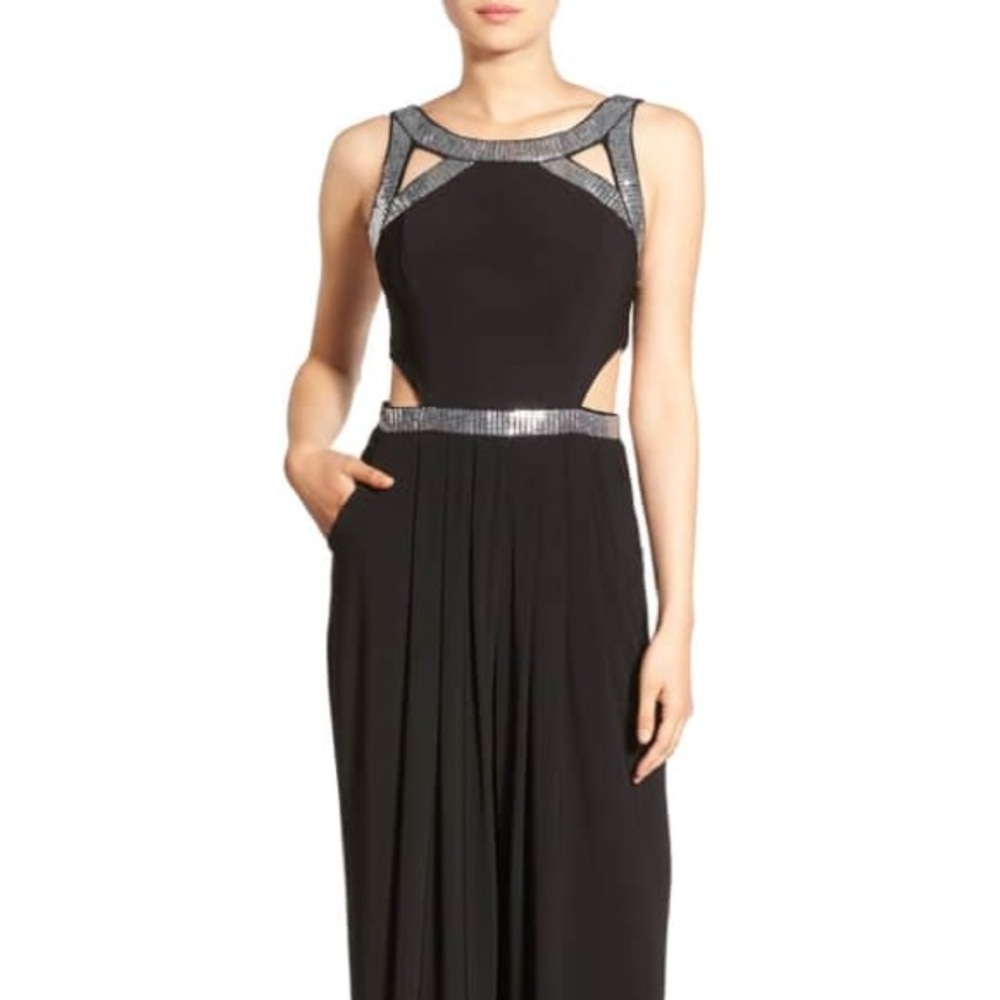 NWT Embellished Sleeveless Jumpsuit with Cut-outs